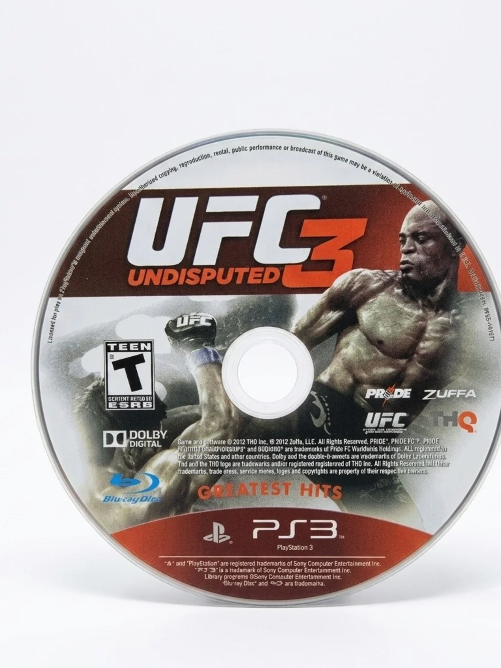 UFC Undisputed 3 Greatest Hits PS3 Game Untested